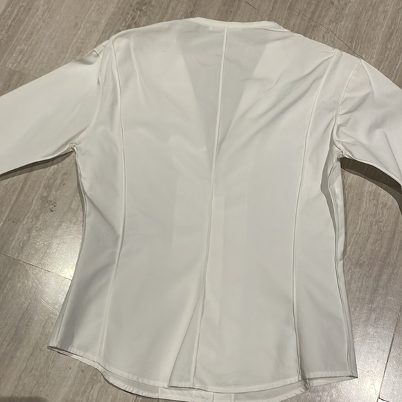 Narciso Rodriguez white V neck button up shirt - Picture 5 of 9